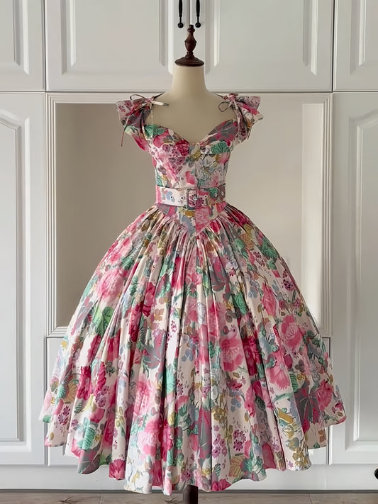 Gabriel Pink Monet Floral Parasol Dress
