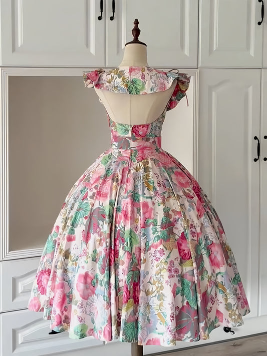 Gabriel Pink Monet Floral Parasol Dress